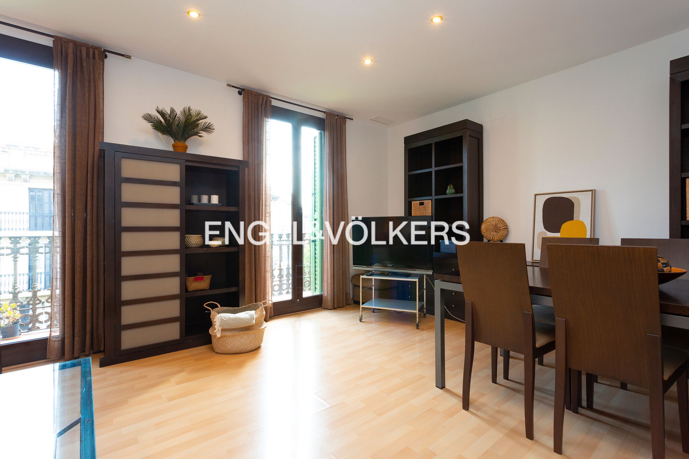 Living room of Apartment for sale in  Barcelona Capital  with Air Conditioner, Heating and Parquet flooring