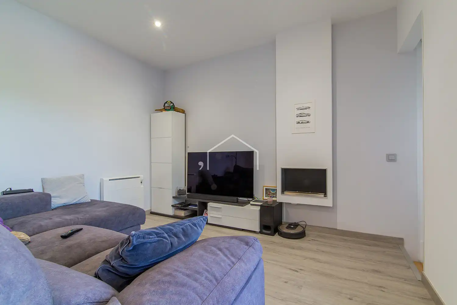 Living room of Flat for sale in Badalona  with Heating, Parquet flooring and Furnished