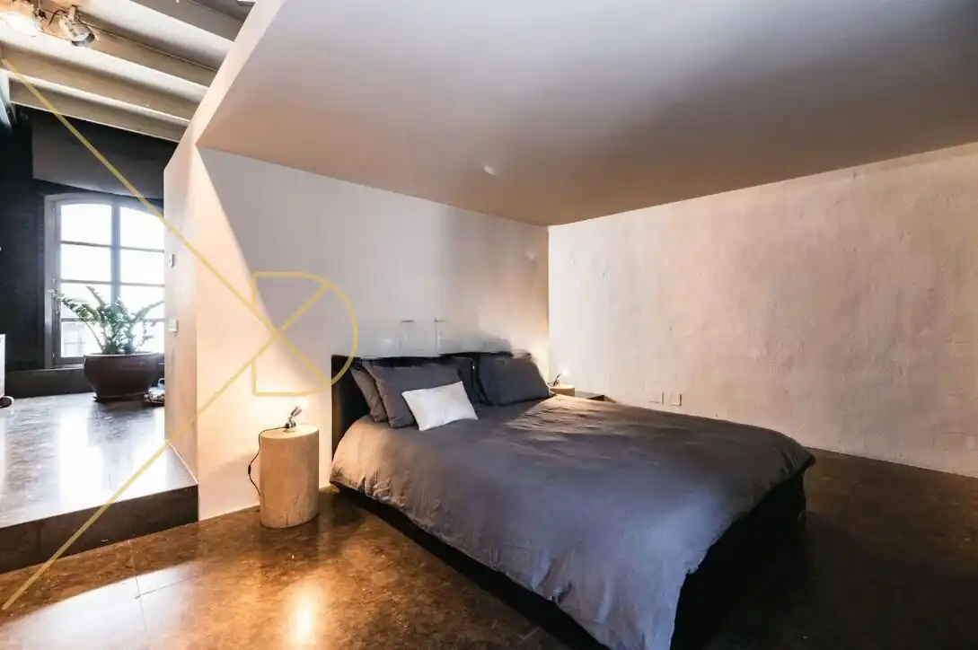 Schlafzimmer von Loft zur Miete in Barcelona mit Klimaanlage, Heizung und Parkett