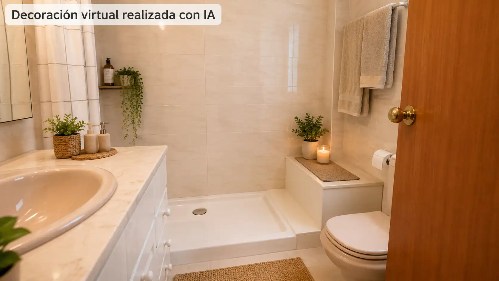 Badezimmer von Wohnung zum Verkauf in Cornellà de Llobregat mit Klimaanlage, Heizung und Möbliert