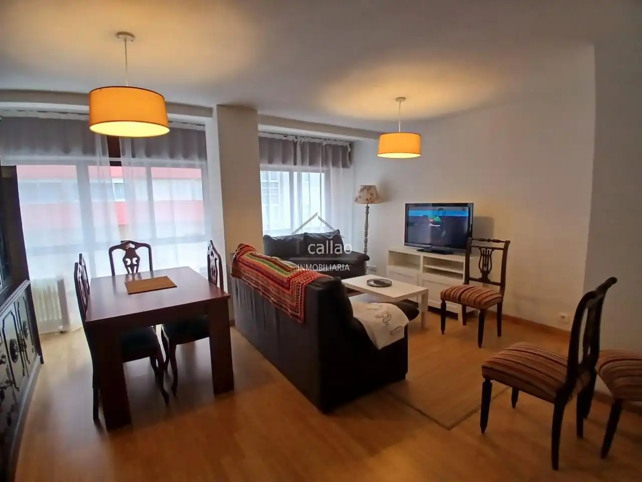 Living room of Flat for rent in Ferrol  with Terrace and Furnished