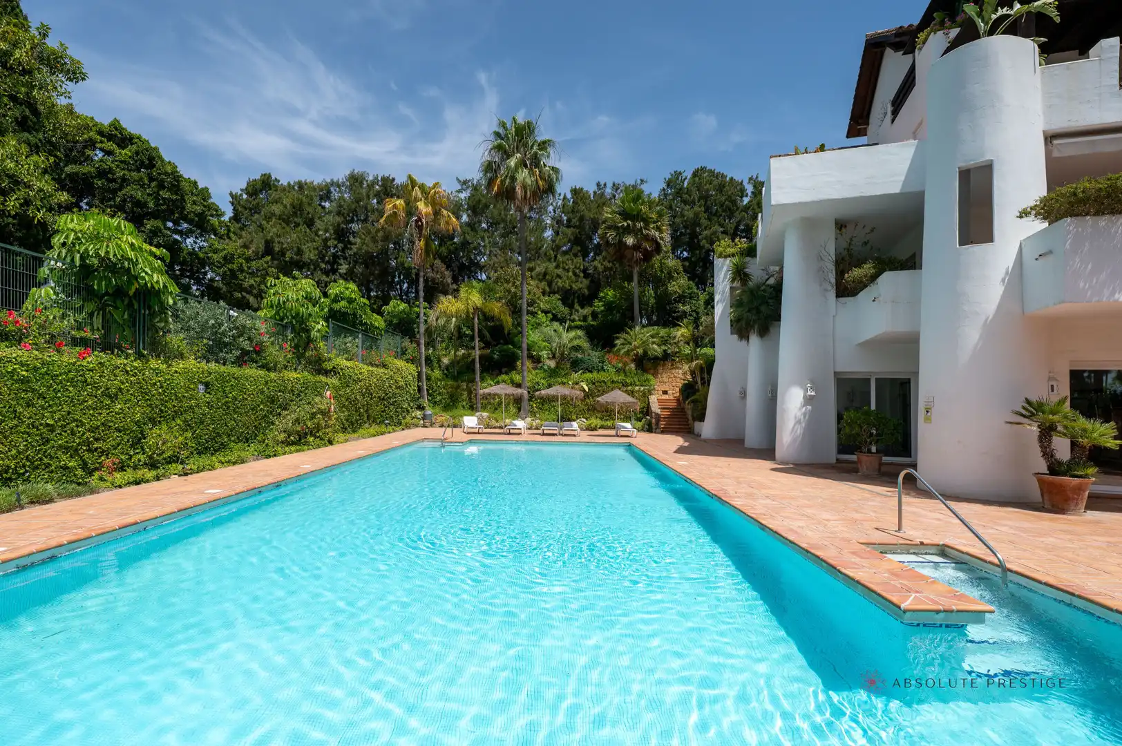 Garden of Attic for rent in Estepona  with Air Conditioner, Terrace and Swimming Pool