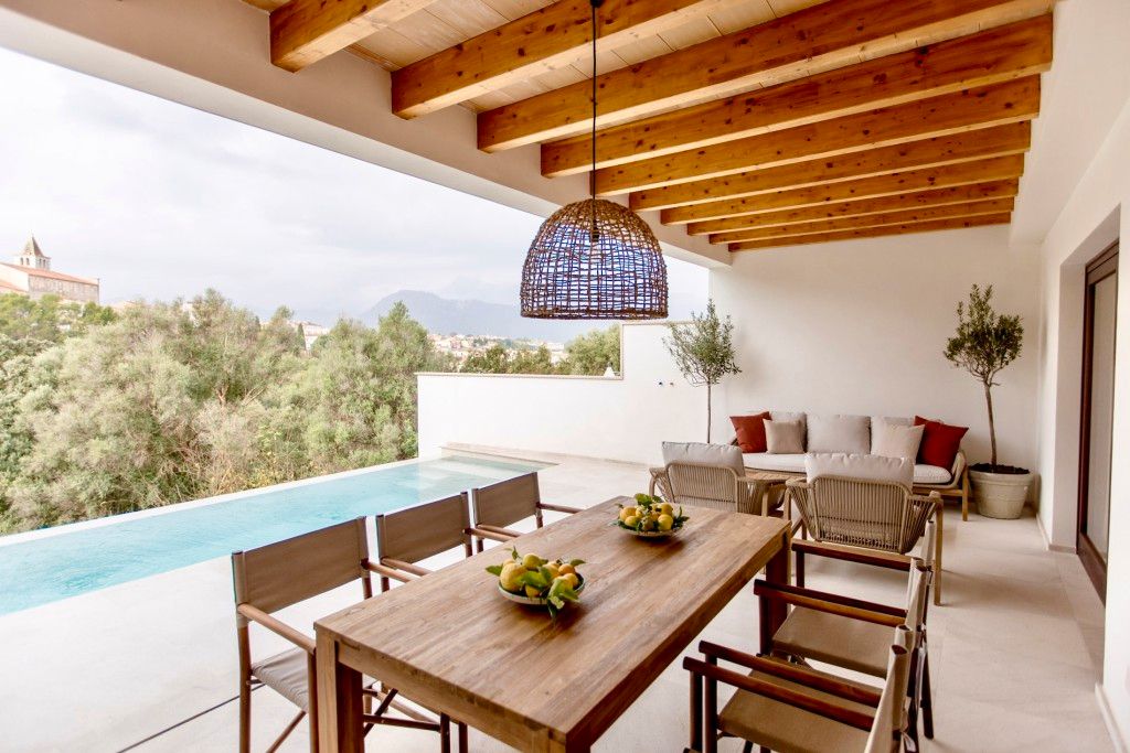 Terrace of Single-family semi-detached for sale in Campanet  with Swimming Pool and Furnished