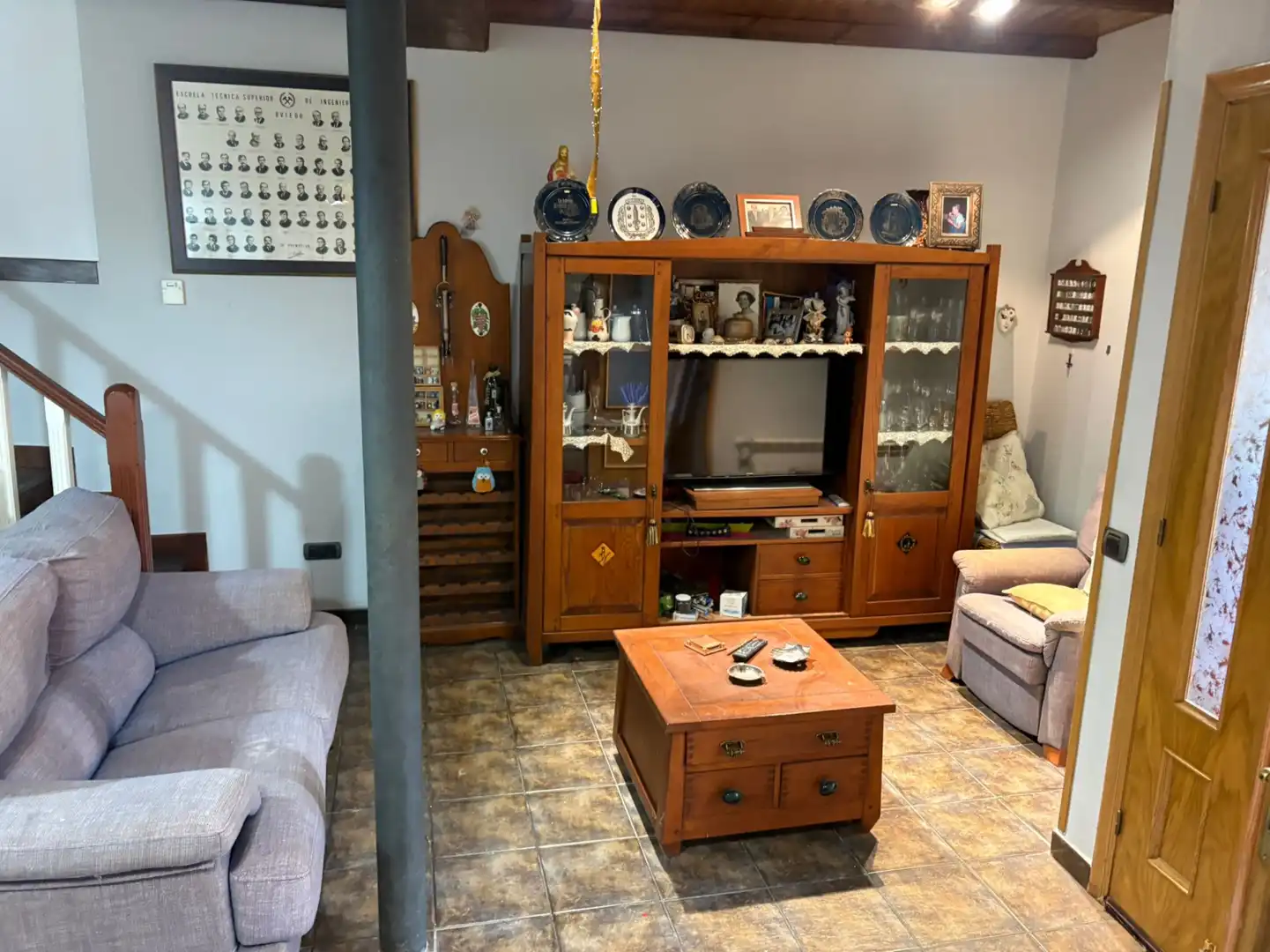 Sala de estar de Casa adosada en venta en Cabranes con Calefacción y Terraza