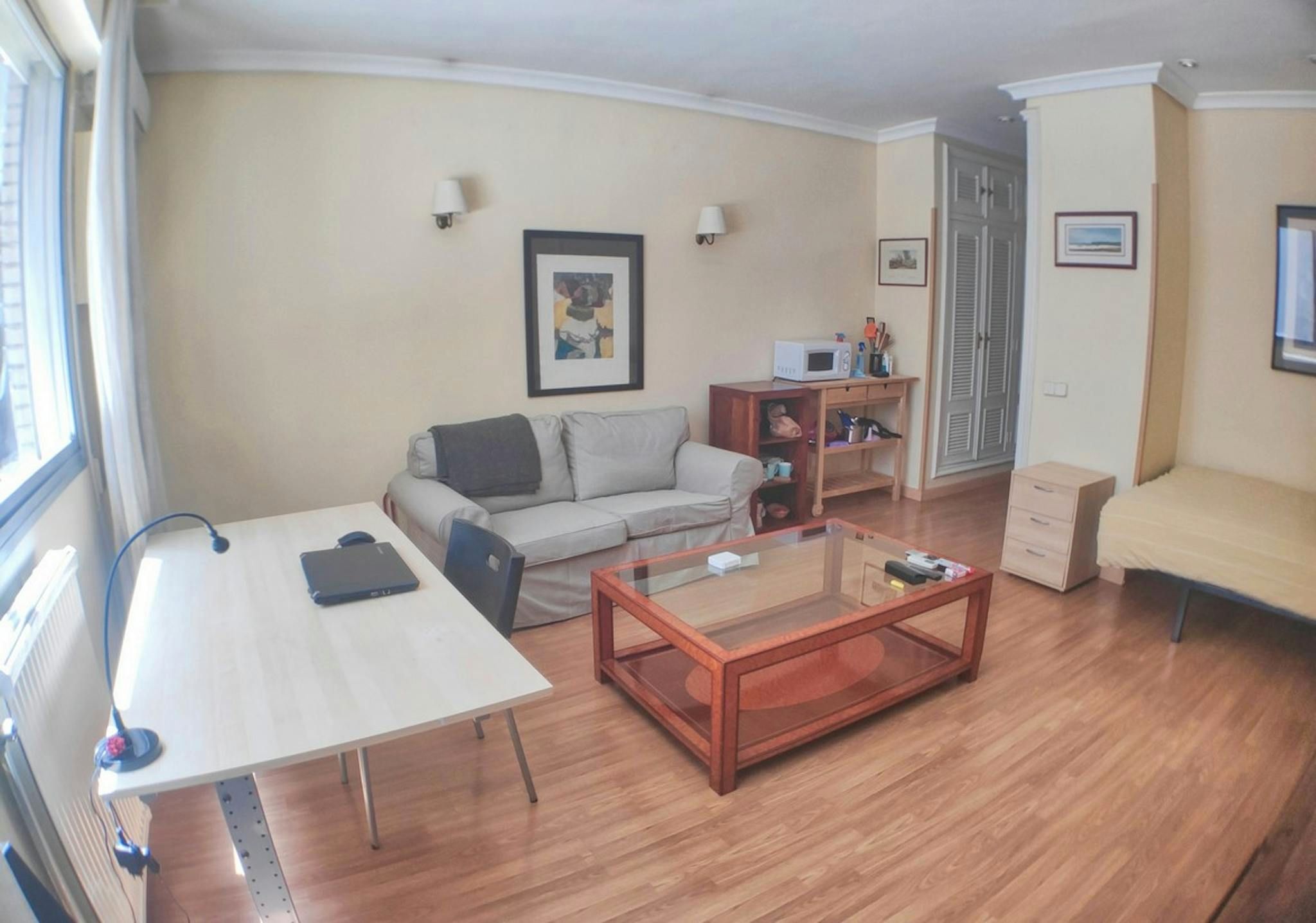 Living room of Flat to rent in  Madrid Capital  with Air Conditioner, Heating and Furnished