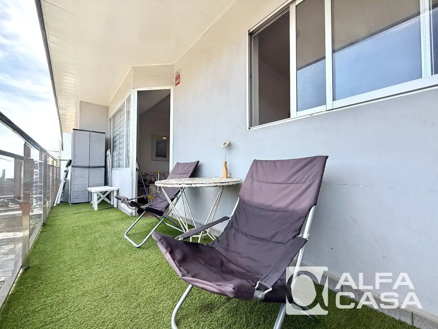 Terrasse von Wohnung zum Verkauf in Lloret de Mar mit Parkett, Terrasse und Ofen