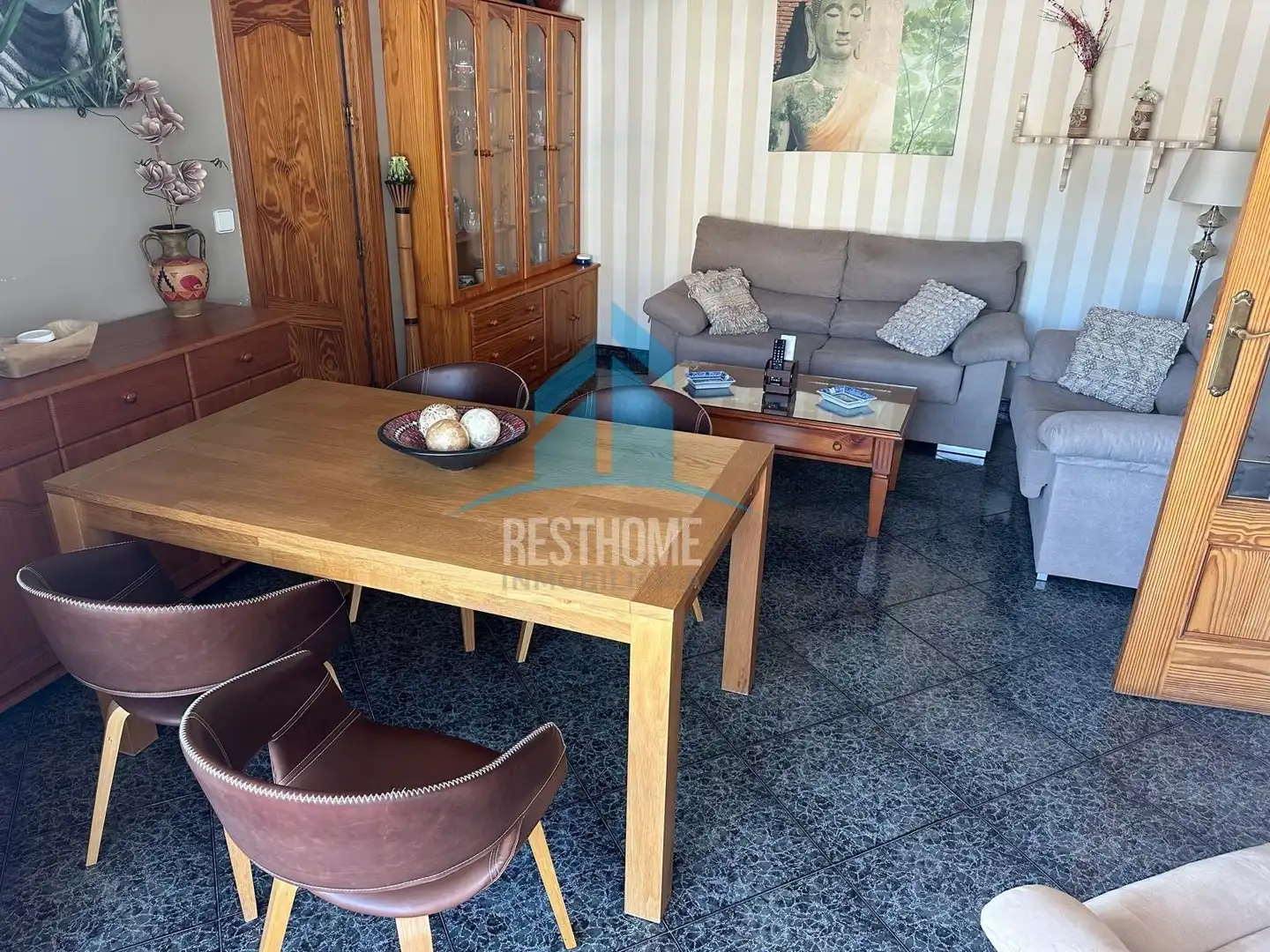Esszimmer von Wohnung zum Verkauf in Cullera mit Klimaanlage, Privatgarten und Terrasse