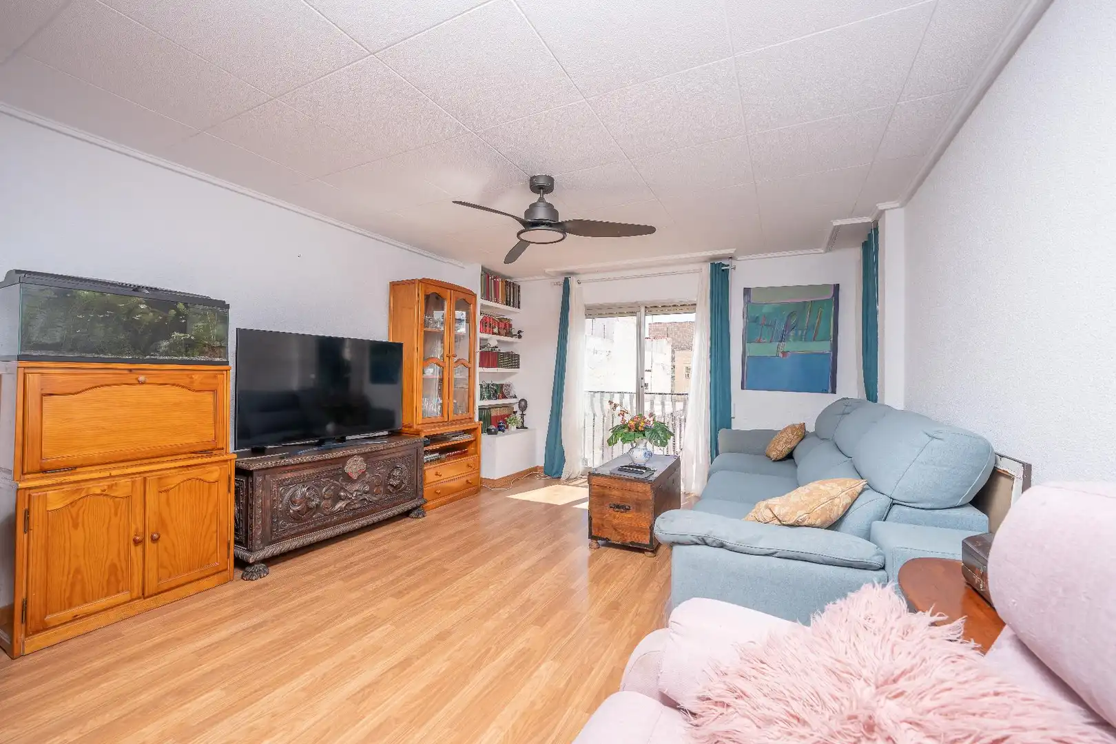 Living room of Flat for sale in Elche / Elx  with Heating, Furnished and Balcony