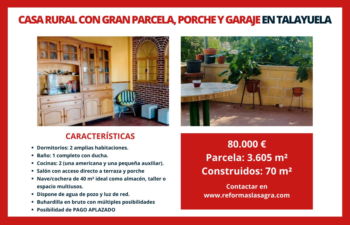 Jardí de Finca rústica en venda en Talayuela amb Jardí privat, Terrassa i Moblat