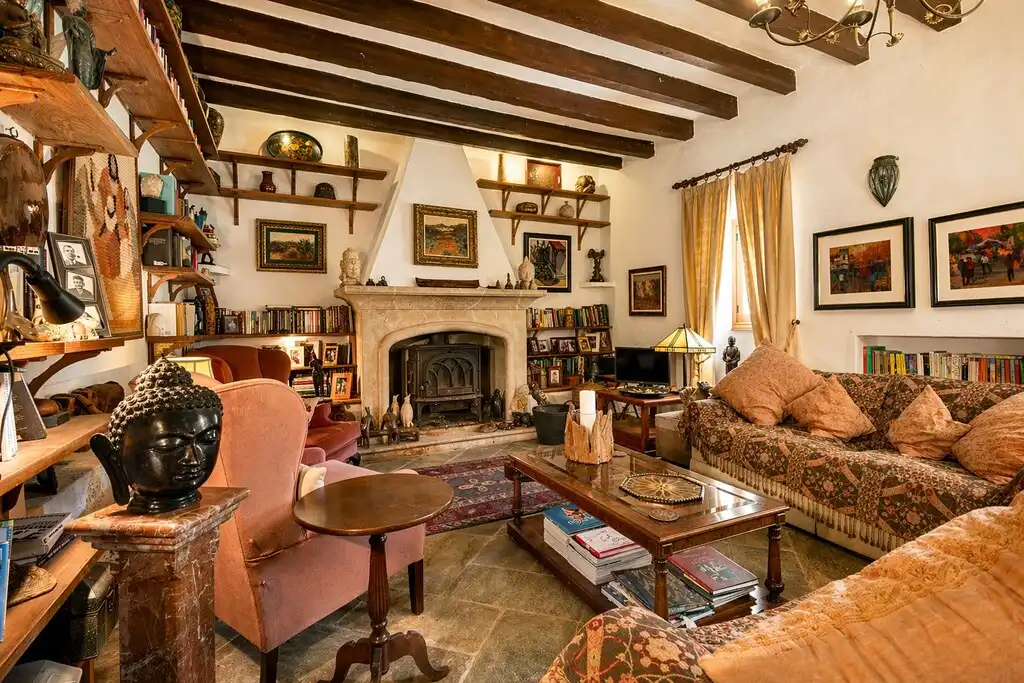 Living room of Country homes for sale in Mancor de la Vall  with Private garden, Terrace and Swimming Pool