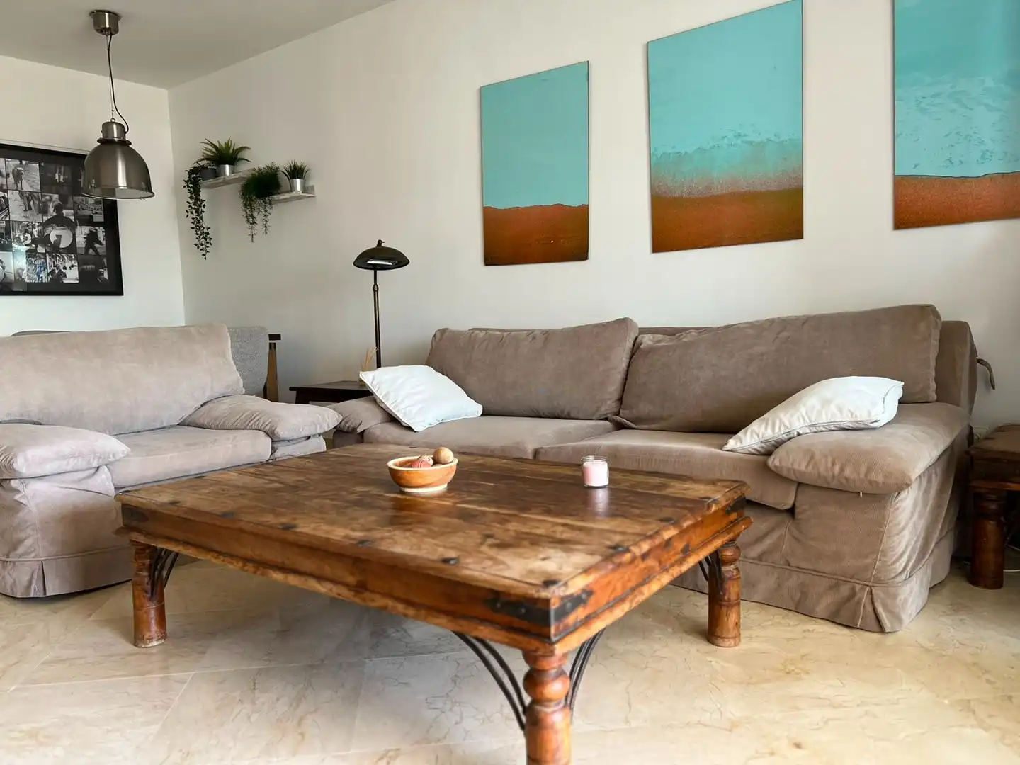 Sala d'estar de Apartament de lloguer en Marbella amb Aire condicionat, Calefacció i Terrassa