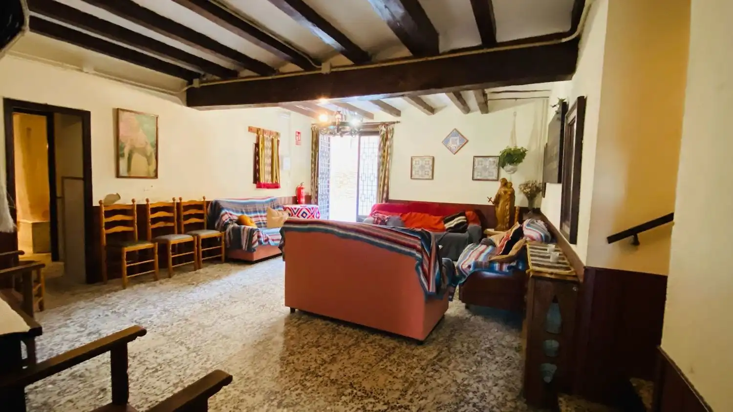 Sala d'estar de Casa o xalet en venda en Forcall amb Jardí privat, Terrassa i Traster