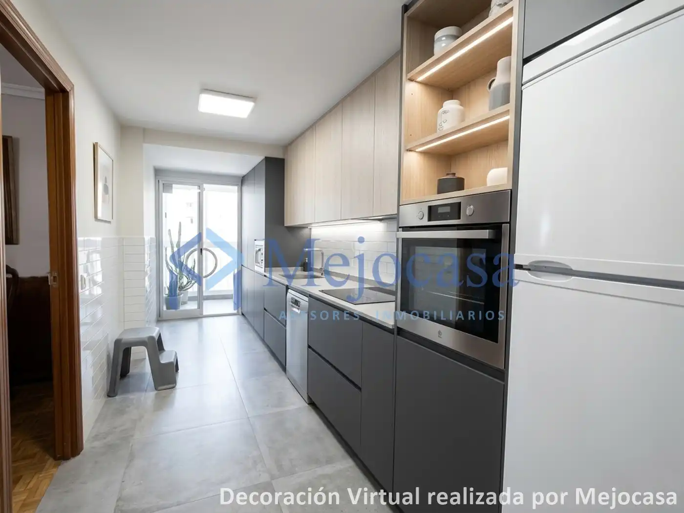 Kitchen of Flat for sale in  Madrid Capital  with Heating, Private garden and Parquet flooring