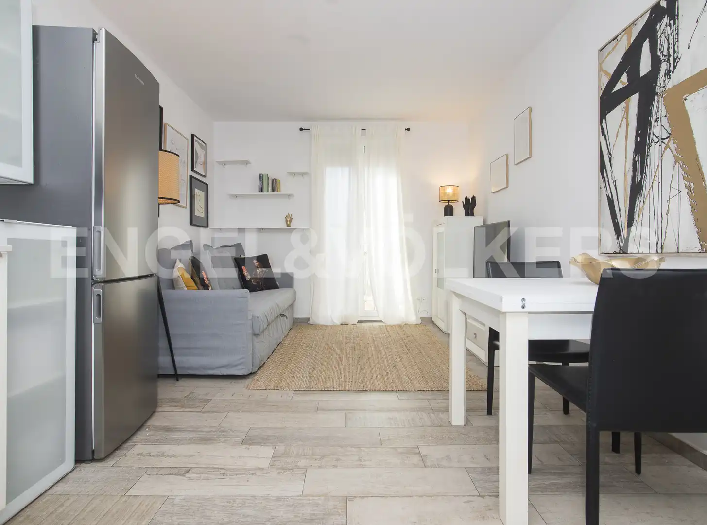 Wohnzimmer von Dachboden zum Verkauf in Barcelona mit Klimaanlage, Heizung und Parkett