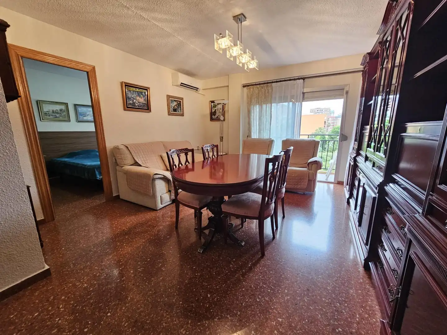 Dining room of Flat for sale in Valencia  with Air Conditioner, Furnished and Balcony