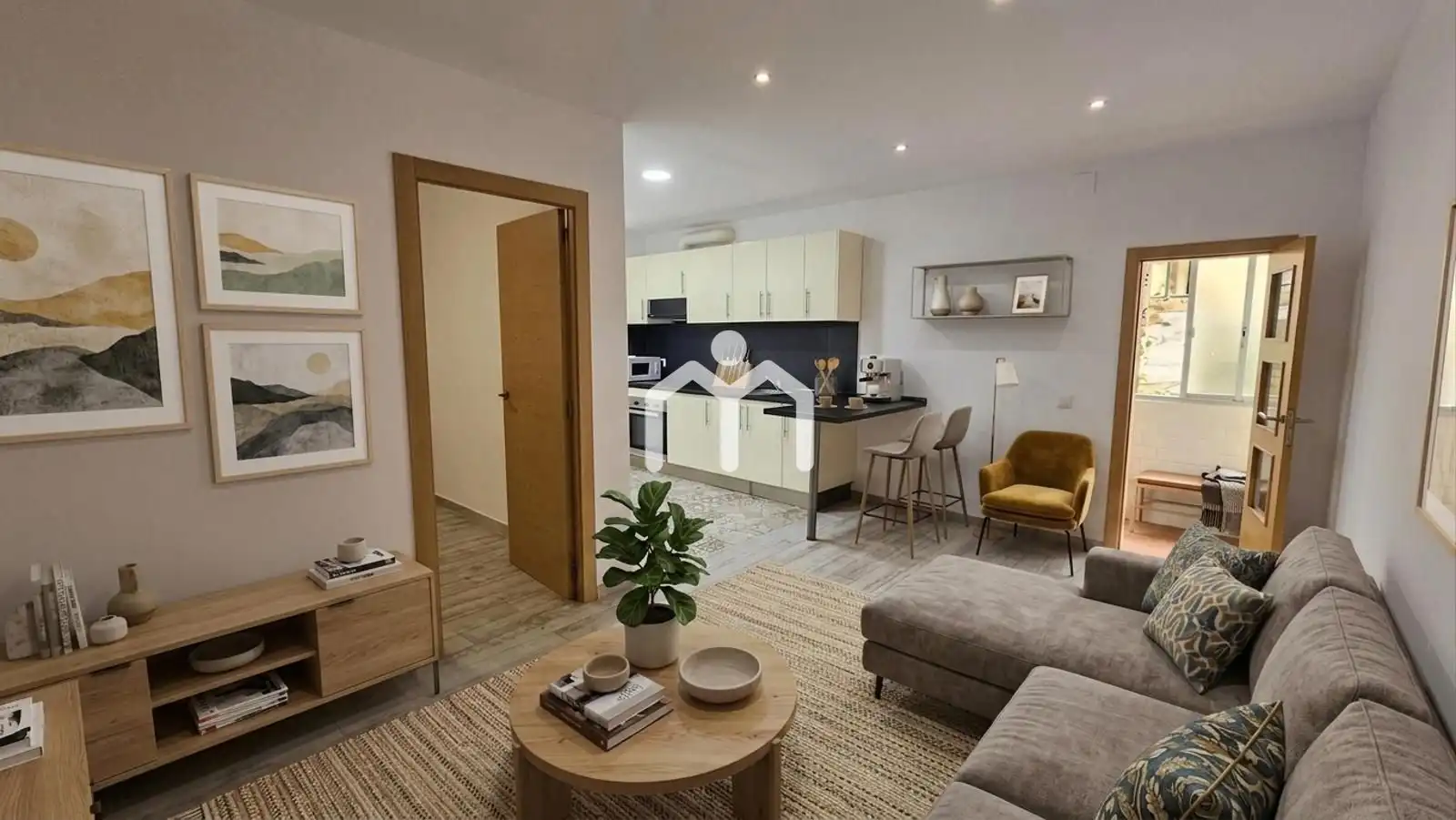 Sala de estar de Piso en venta en Montgat con Aire acondicionado, Calefacción y Horno