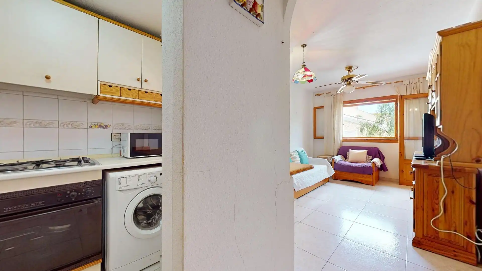 Cuina de Apartament en venda en San Javier amb Moblat, Balcó i Piscina comunitària