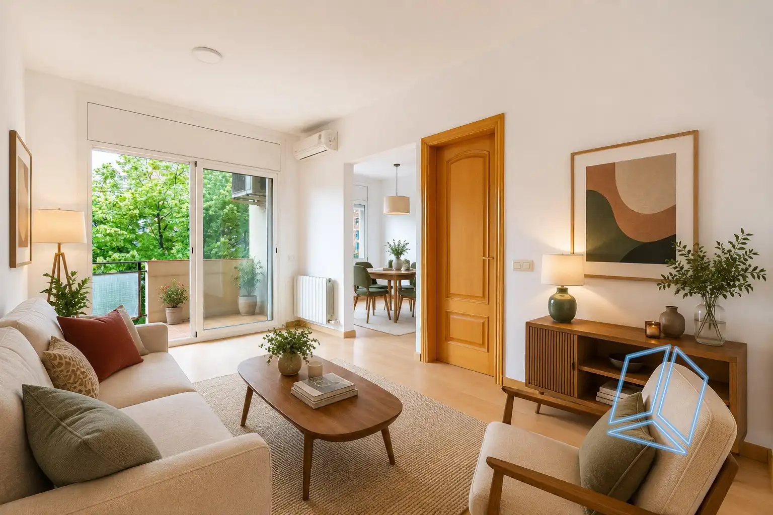 Wohnzimmer von Wohnung zum Verkauf in L'Hospitalet de Llobregat mit Klimaanlage, Heizung und Möbliert