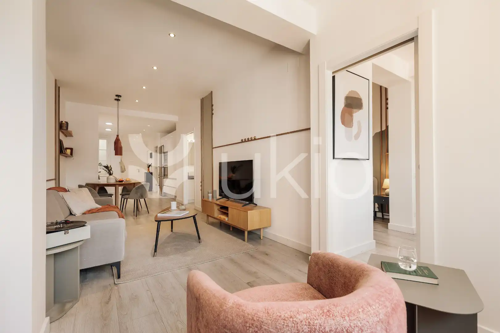 Sala d'estar de Apartament de lloguer en Barcelona amb Aire condicionat, Calefacció i Moblat