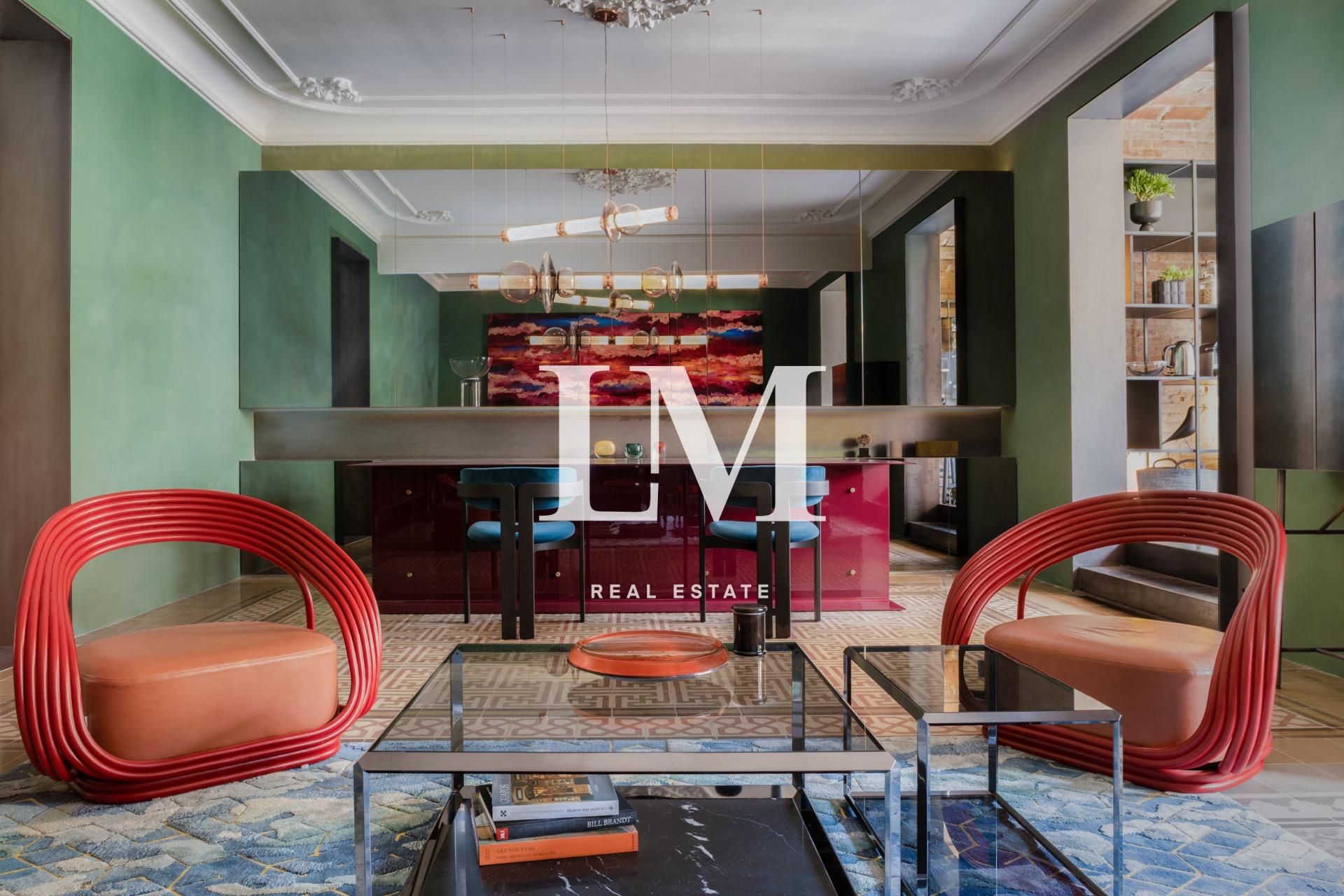 Sala d'estar de Apartament de lloguer en  Barcelona Capital amb Aire condicionat, Calefacció i Jardí privat