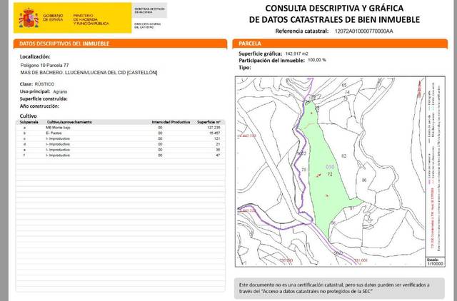 Terreno en Venta en N/A en Lucena del Cid