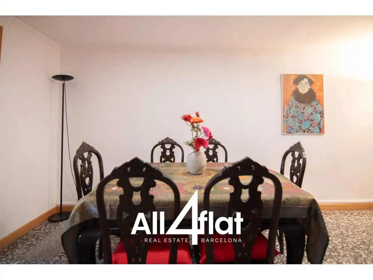 Dining room of Flat for rent in Barcelona  with Air Conditioner, Heating and Furnished