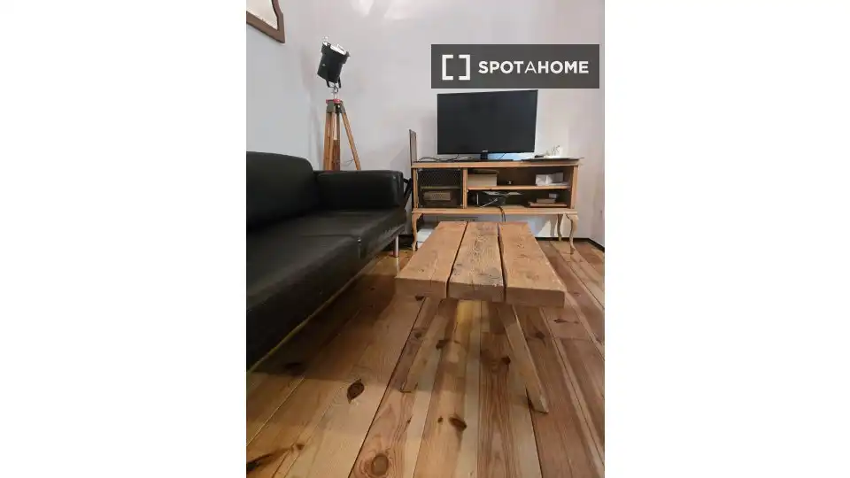 Sala d'estar de Apartament per a compartir en Barcelona amb Aire condicionat, Terrassa i Moblat