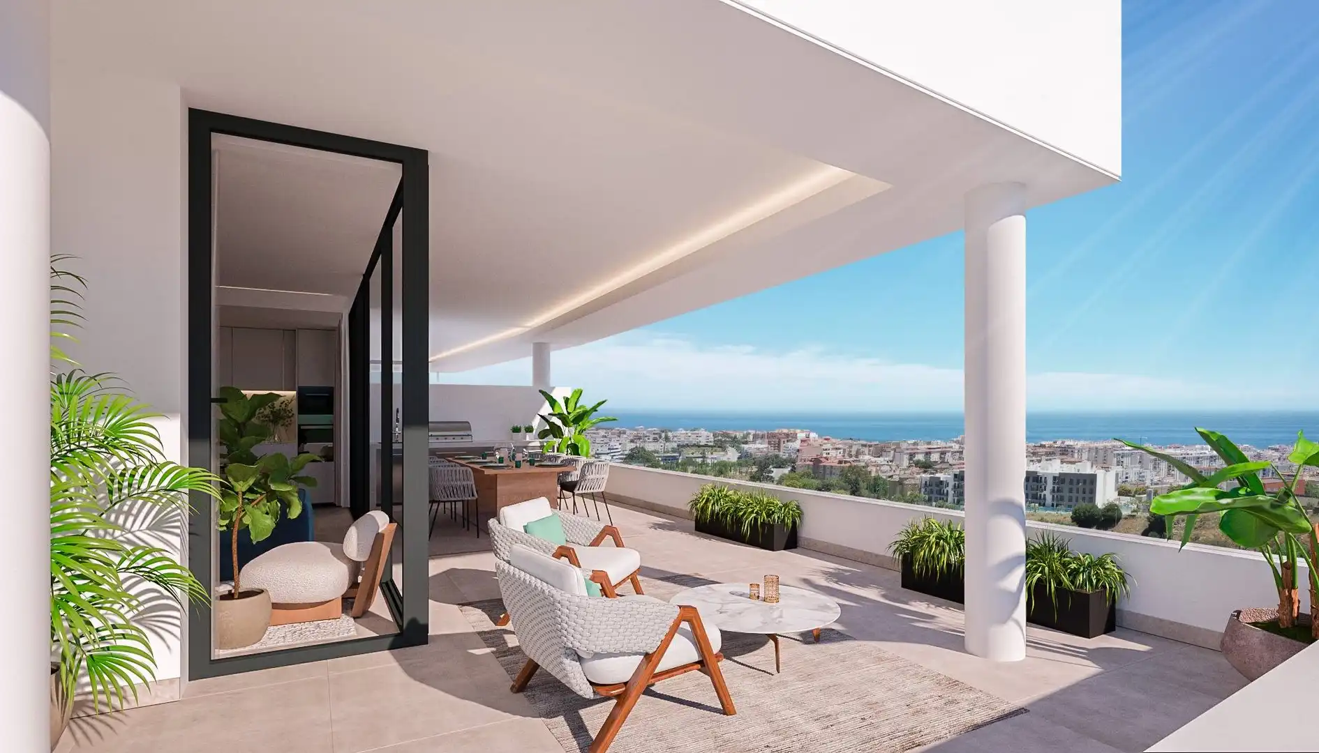 Terraza de Planta baja en venta en Estepona con Aire acondicionado, Calefacción y Jardín privado