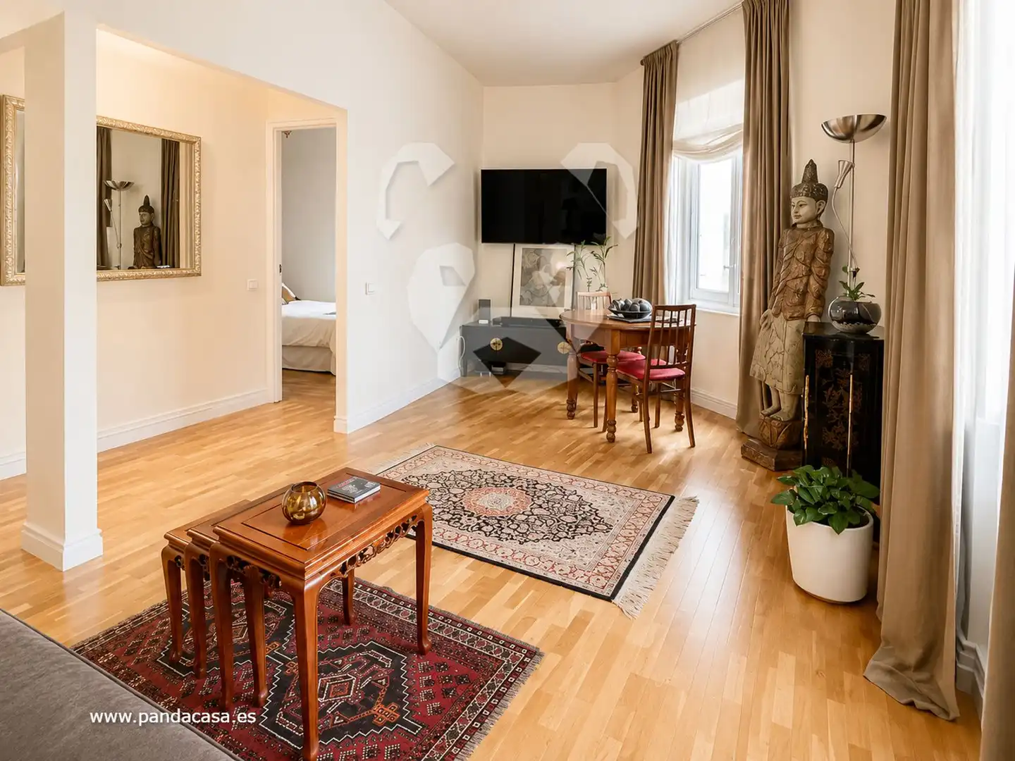 Wohnzimmer von Dachboden zur Miete in Madrid mit Klimaanlage, Heizung und Parkett