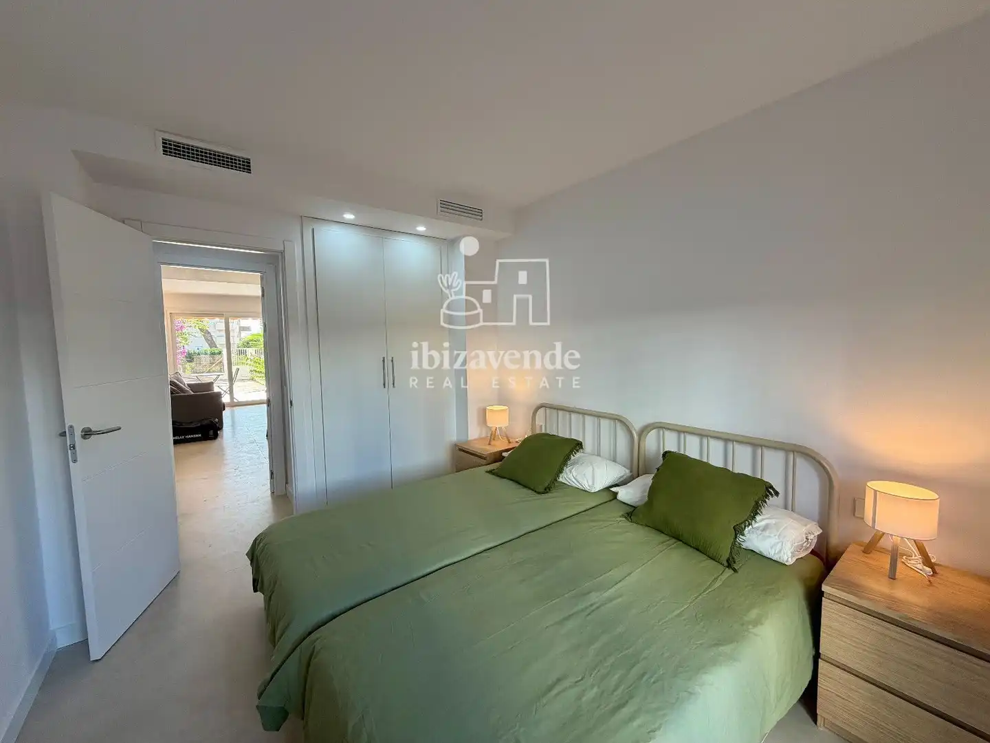 Bedroom of Flat for rent in Sant Josep de sa Talaia  with Air Conditioner, Heating and Private garden