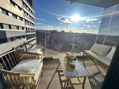 Terrace of Flat to rent in  Madrid Capital  with Air Conditioner, Heating and Private garden