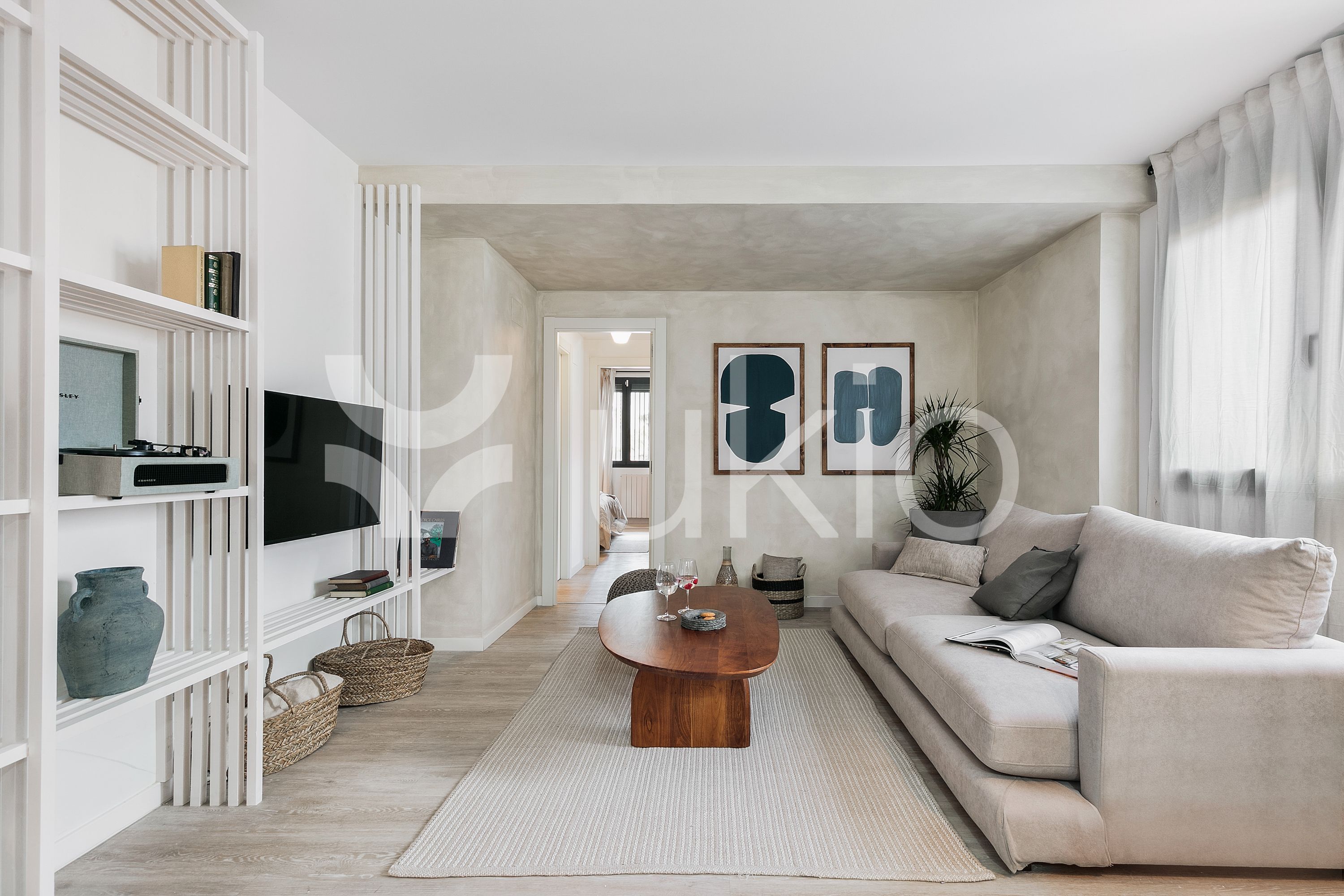 Sala d'estar de Apartament de lloguer en  Barcelona Capital amb Aire condicionat, Calefacció i Moblat