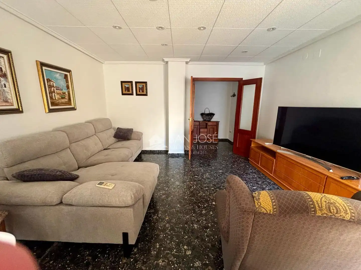 Wohnzimmer von Wohnung zur Miete in Aspe mit Klimaanlage, Möbliert und Balkon