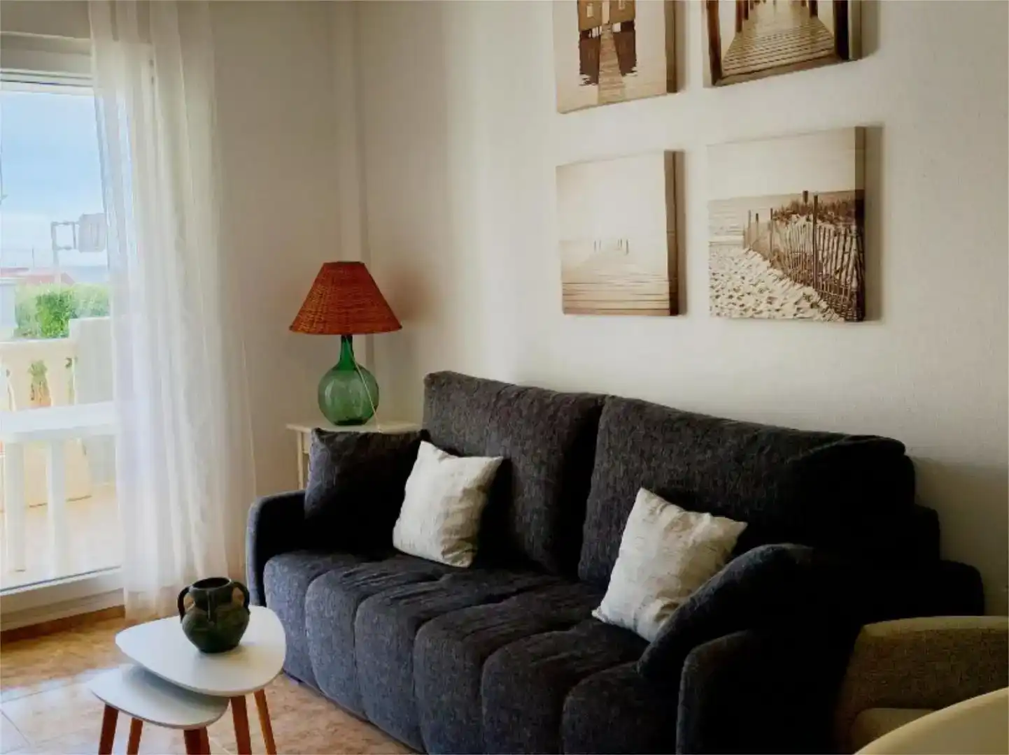 Wohnzimmer von Wohnung zur Miete in Dénia mit Klimaanlage, Privatgarten und Schwimmbad
