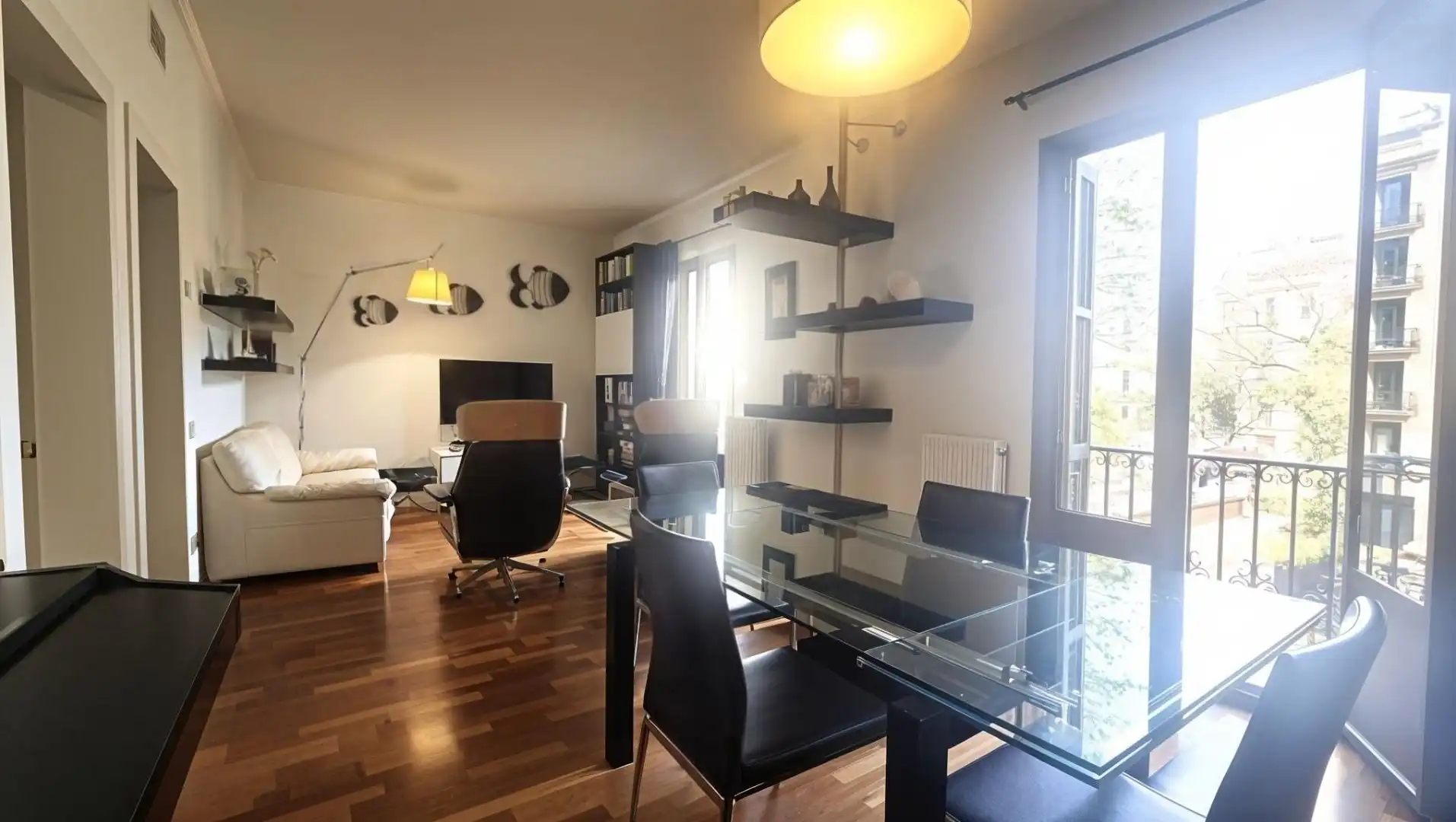 Sala de estar de Piso en venta en  Barcelona Capital con Aire acondicionado, Calefacción y Parquet