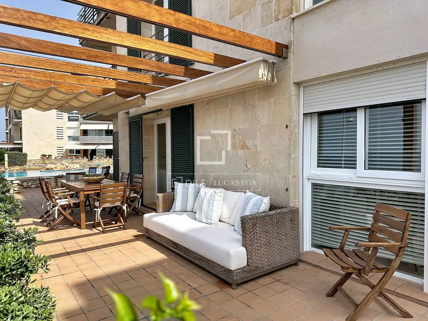 Terrasse von Wohnung zur Miete in Ciutadella de Menorca mit Klimaanlage, Heizung und Privatgarten