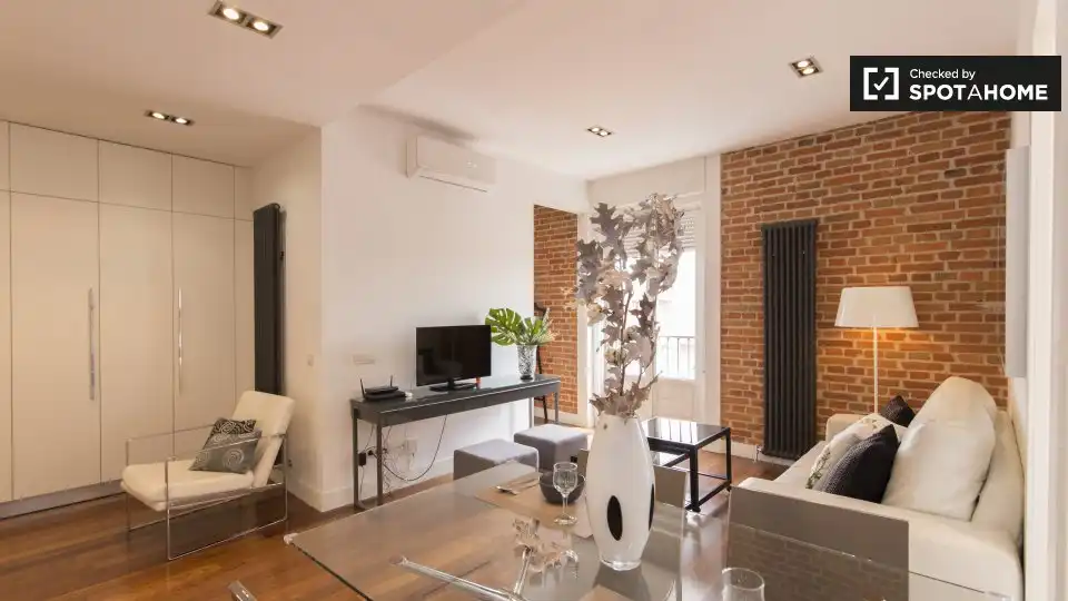 Sala de estar de Piso de alquiler en Madrid con Aire acondicionado, Calefacción y Amueblado