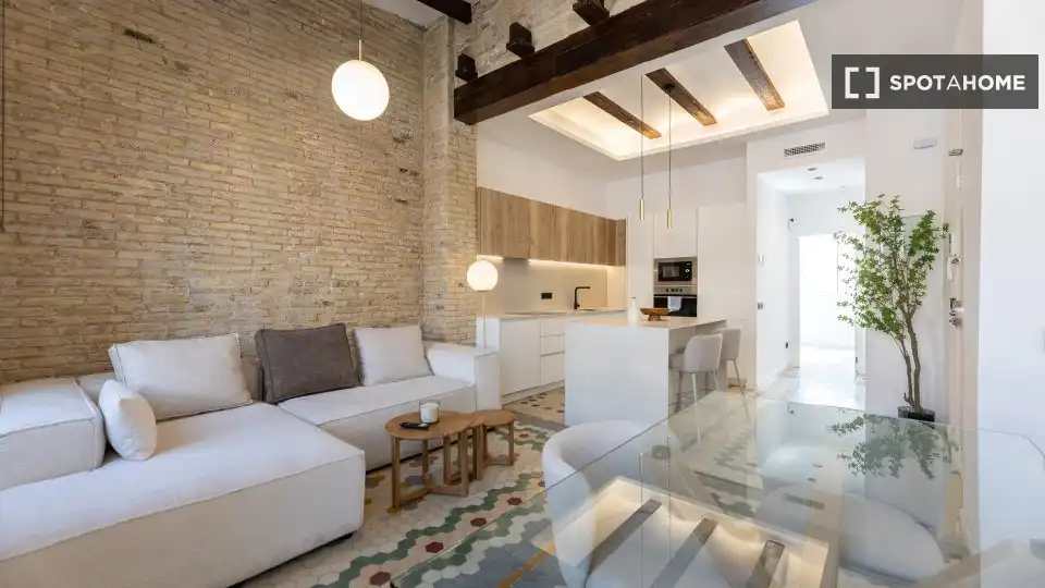 Sala de estar de Piso de alquiler en Valencia con Aire acondicionado, Calefacción y Amueblado