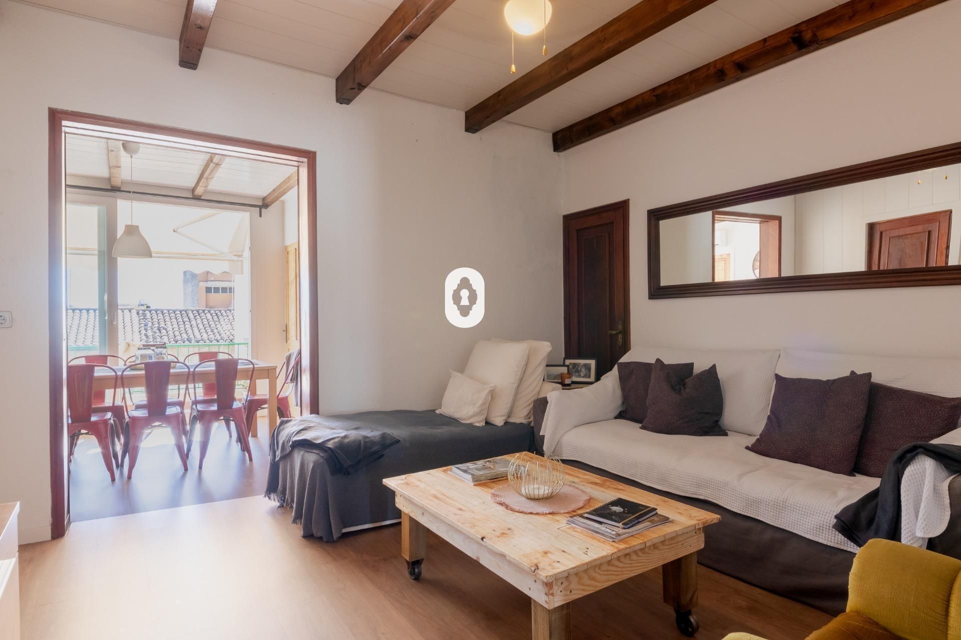 Sala d'estar de Àtic en venda en Inca amb Aire condicionat, Parquet i Terrassa