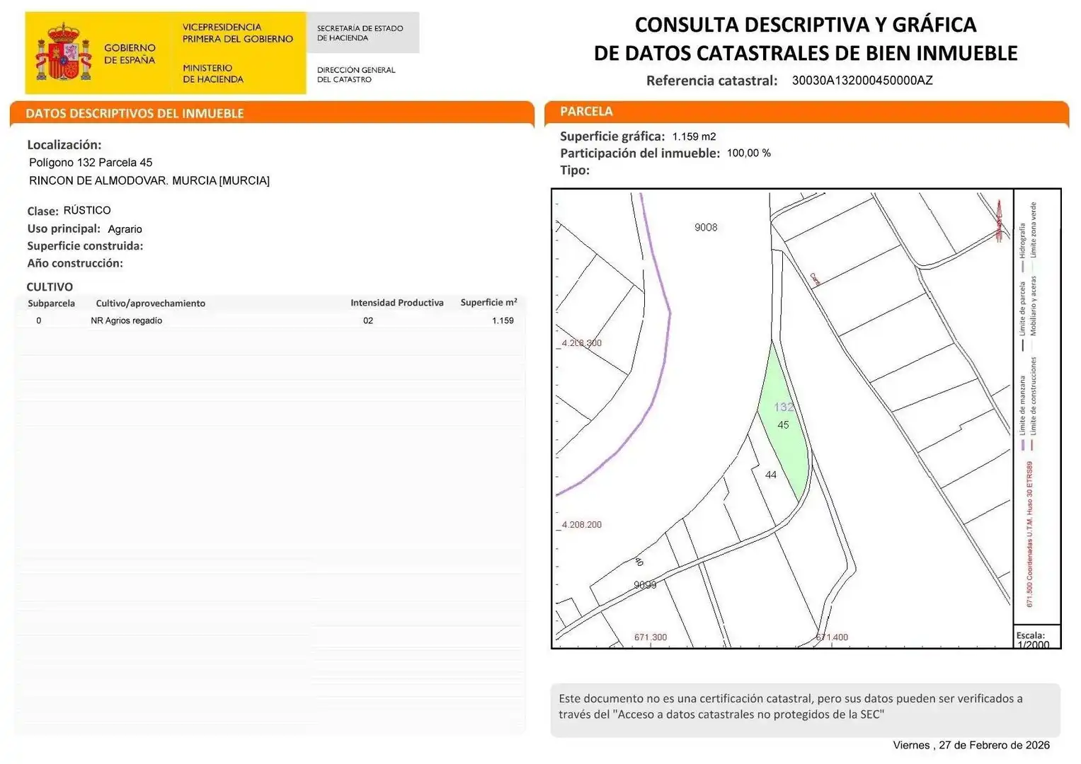 Terreny rústic en venda a Pedanías Este, imagen 2