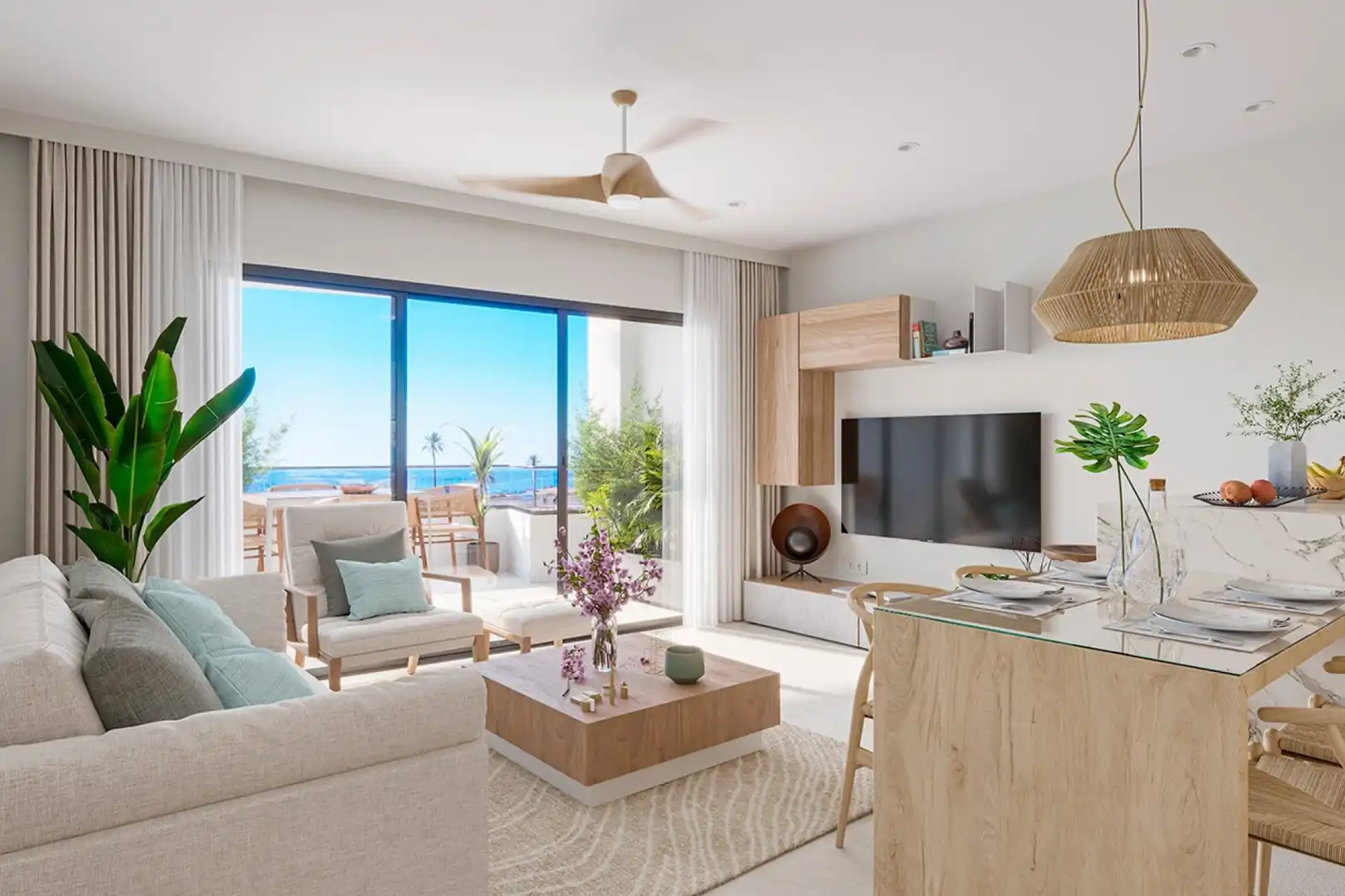 Sala d'estar de Àtic en venda en San Pedro del Pinatar amb Aire condicionat, Jardí privat i Terrassa