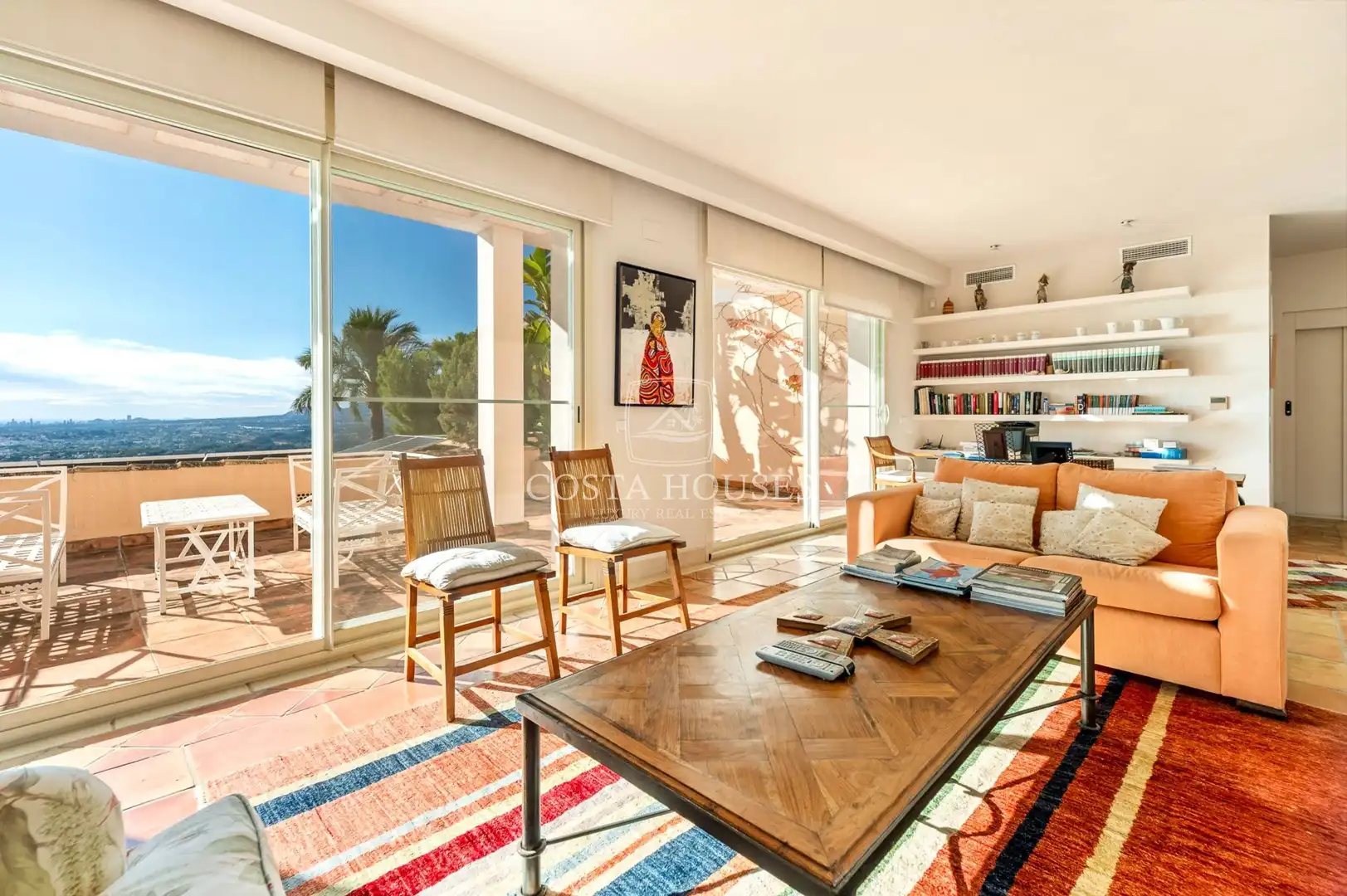 Sala de estar de Casa o chalet en venta en Altea con Aire acondicionado, Jardín privado y Terraza