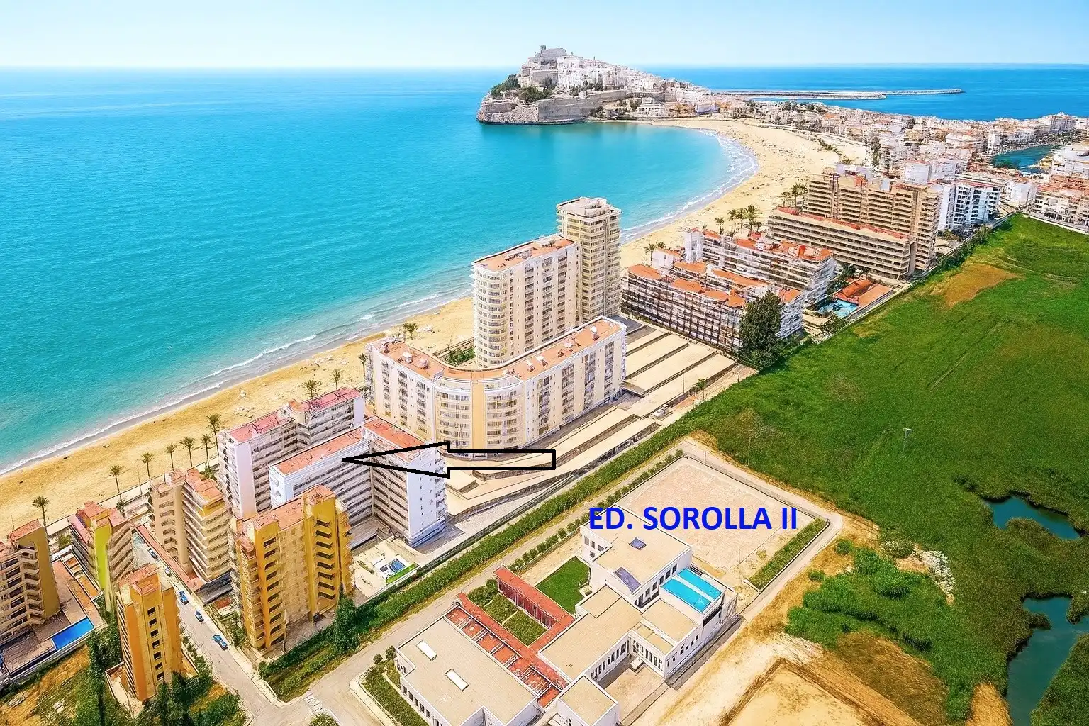 Außenansicht von Wohnungen zur Miete in Peñíscola / Peníscola mit Klimaanlage, Heizung und Terrasse