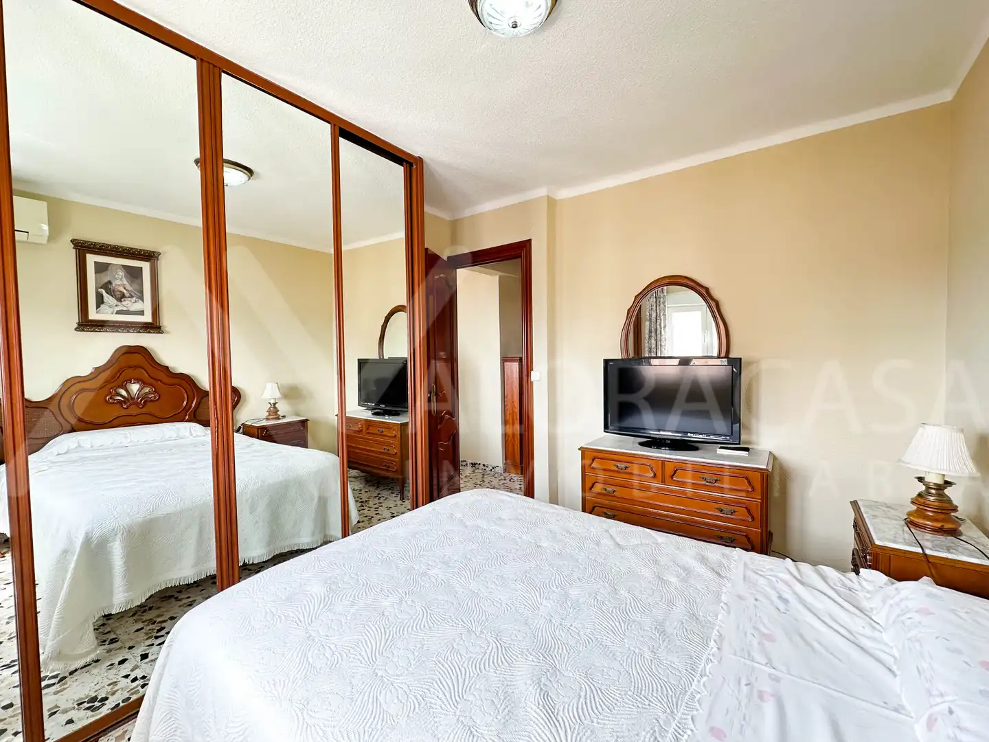 Bedroom of Flat for sale in Málaga  with Air Conditioner, Terrace and Furnished