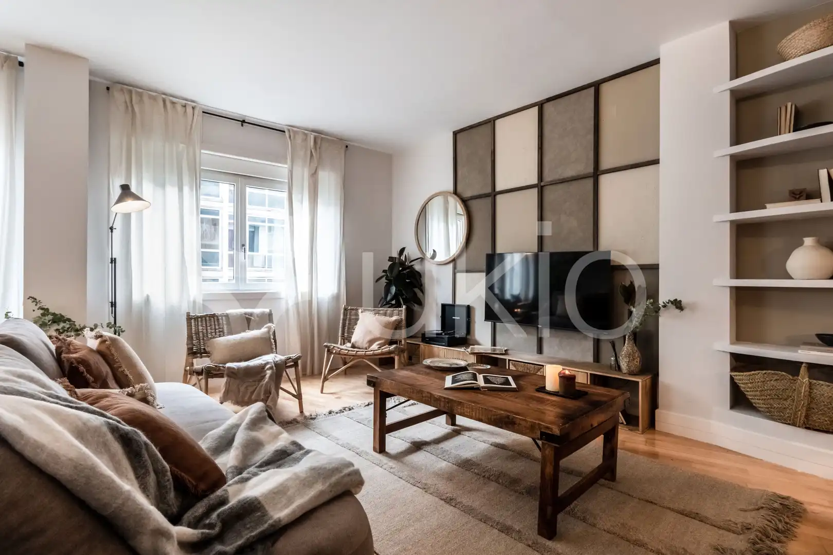 Sala de estar de Apartamento de alquiler en Madrid con Aire acondicionado, Calefacción y Terraza