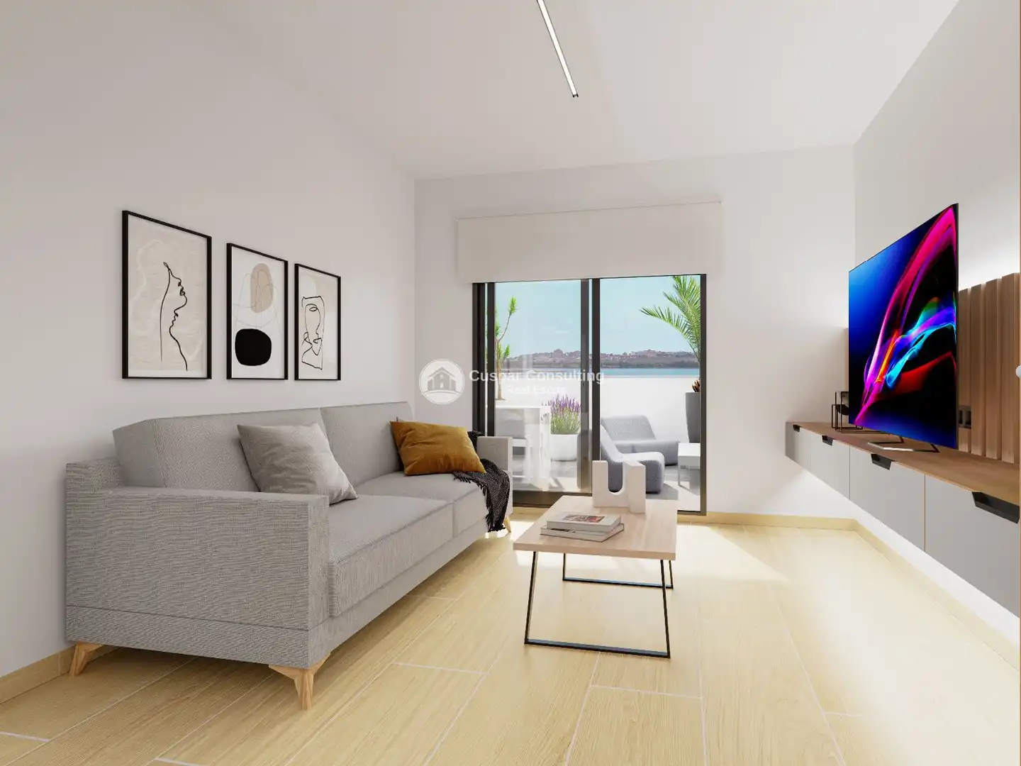 Sala de estar de Apartamento en venta en Guardamar del Segura con Aire acondicionado, Calefacción y Jardín privado