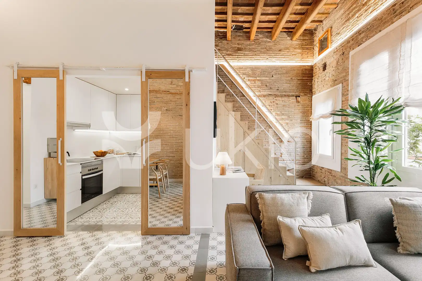 Living room of Apartments for rent in Barcelona  with Air Conditioner, Heating and Terrace