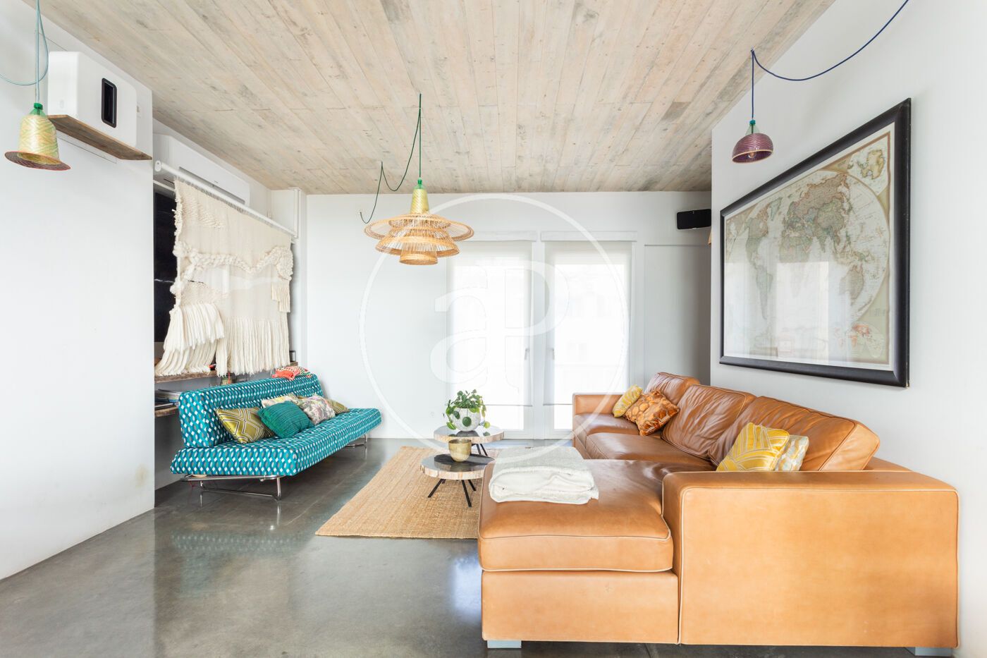 Living room of House or chalet to rent in  Barcelona Capital  with Air Conditioner, Heating and Terrace