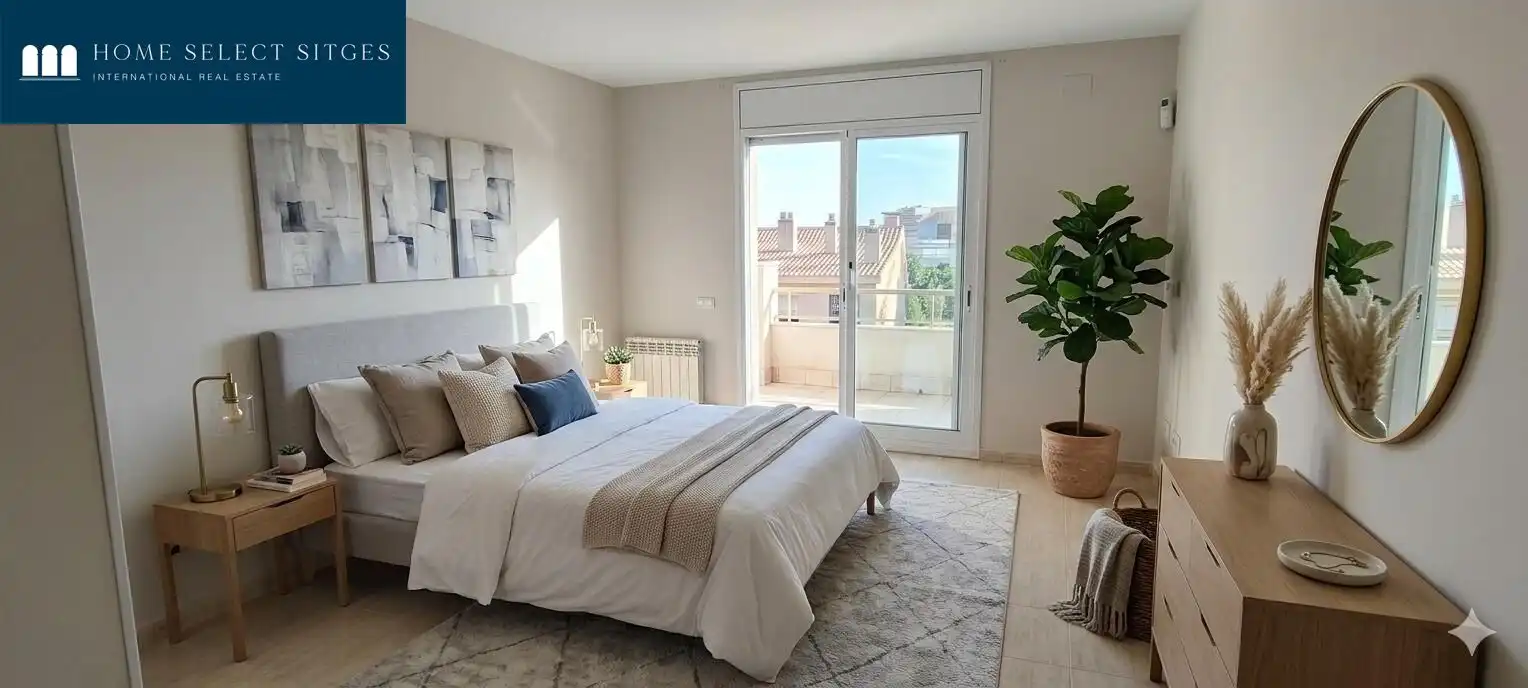 Dormitori de Casa adosada en venda en Sitges amb Aire condicionat, Calefacció i Parquet