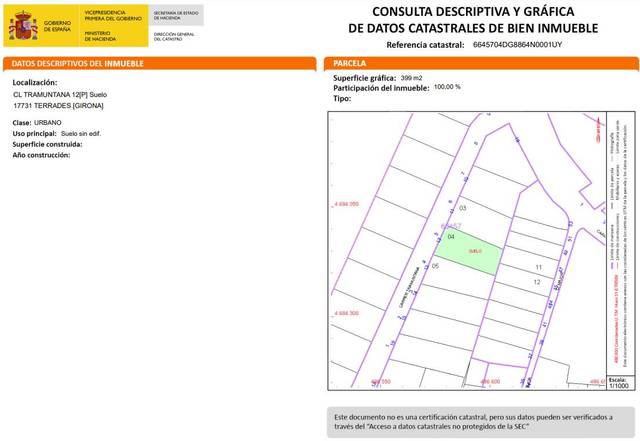 Terreno en Venta en TRAMUNTANA en Terrades